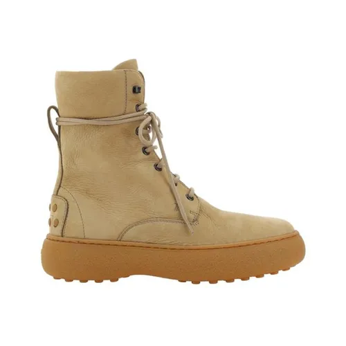 Lace-Up Calfskin Ankle Boots - Tod's - Modalova