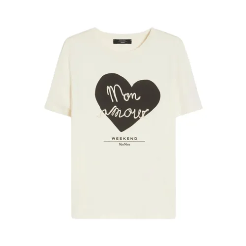 Baumwoll-Jersey-T-Shirt mit Grafikprint - Max Mara - Modalova
