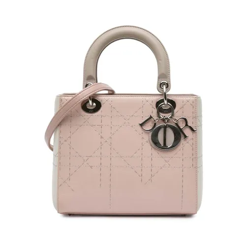 Pre-owned Elegant Leather Top Handle Satchel Handbag with Charm Detail - Dior Vintage - Modalova