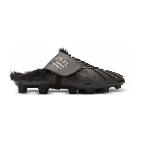 Half Time faux fur-lined mules with technical fabrics - Balmain - Modalova