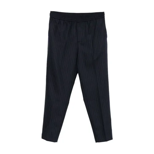 Blue Pinstripe Trousers Elastic Waist - Golden Goose - Modalova