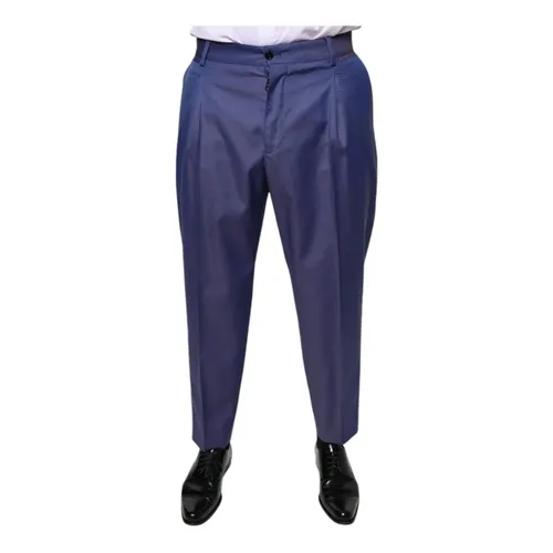 Blaue Wollmischung Anzughose - Dolce & Gabbana - Modalova
