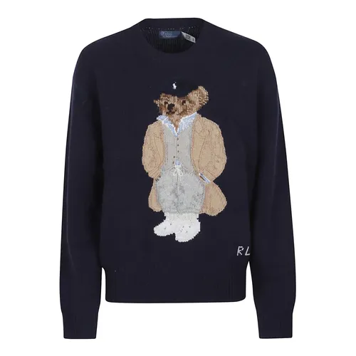 Blauer Pullover mit Polo Bear Stickerei - Polo Ralph Lauren - Modalova