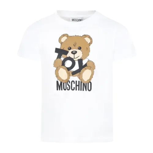 White Short Sleeve Kids T-Shirt - Moschino - Modalova