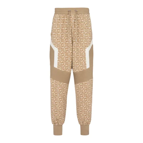 Jogging bottoms with printed pyramid monogram - Balmain - Modalova
