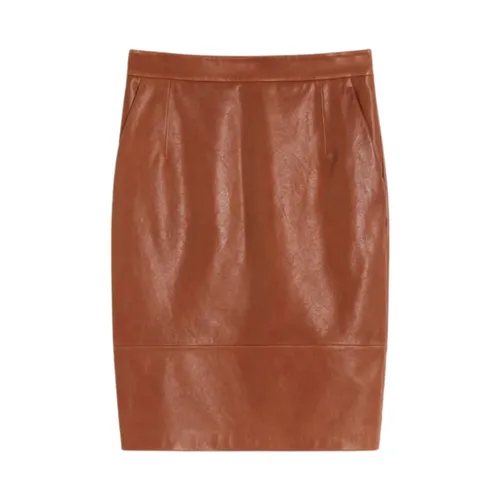 Brauner Lederrock - Weekend Max Mara - Modalova