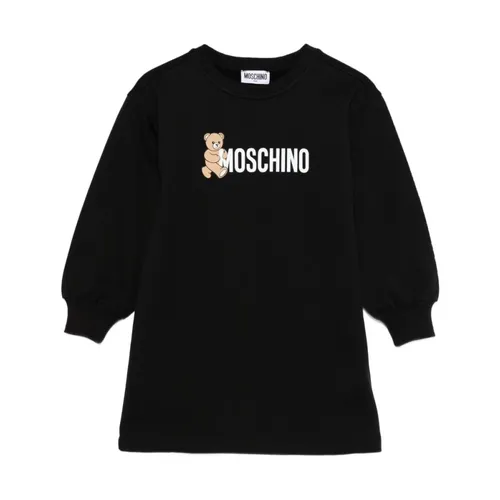 Teddy Bear Logo Sweatshirt Dress Black - Moschino - Modalova