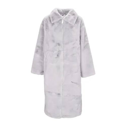 Langer Mantel mit Kunstpelz und Reißverschluss - Nike - Modalova