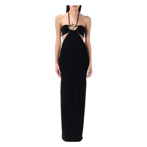 Black Knitted Halter Long Dress - Coperni - Modalova