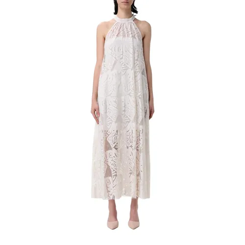Elegant Cream Halter Maxi Dress - Hanita - Modalova