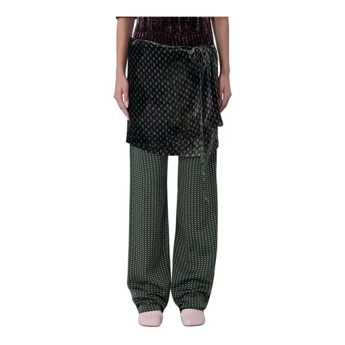 Bedruckte Hose mit Kontrast-Overlay - Dries Van Noten - Modalova