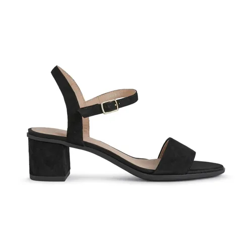 Black Leather High Heel Sandals - Geox - Modalova