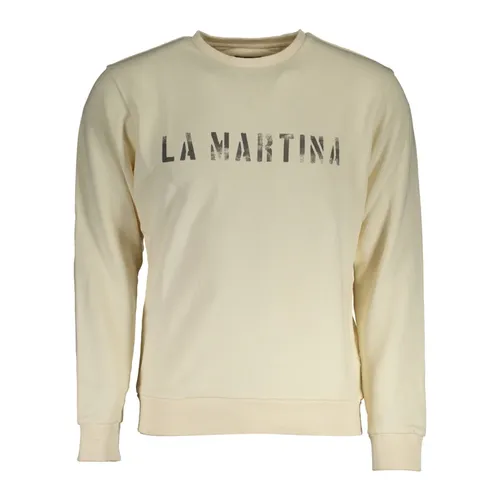 Mens White Long Sleeve Sweatshirt with Print - La Martina - Modalova