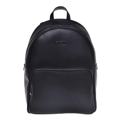 Backpack in black speckled leather - Baldinini - Modalova