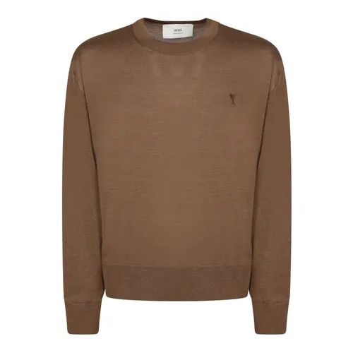 Luxury Brown Knitwear Aw25 - Ami Paris - Modalova