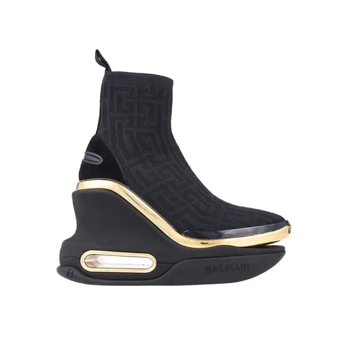 Fabric high-top sneakers with almond toes - Balmain - Modalova