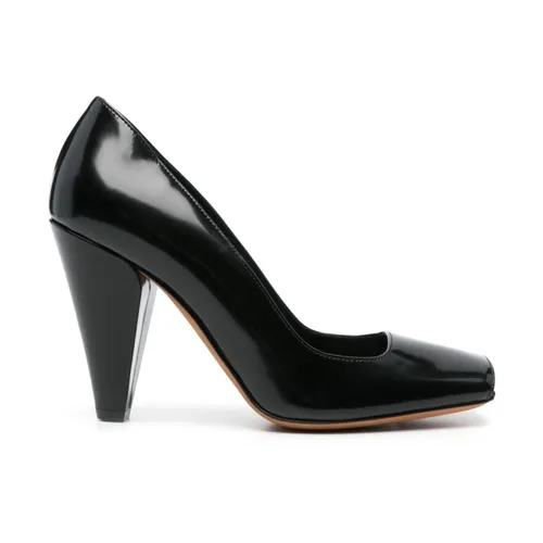 Black Cone Heel Leather Pumps - Khaite - Modalova
