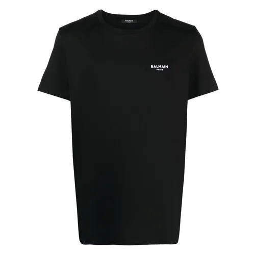 Logo Embroidered T-Shirt in Black - Balmain - Modalova