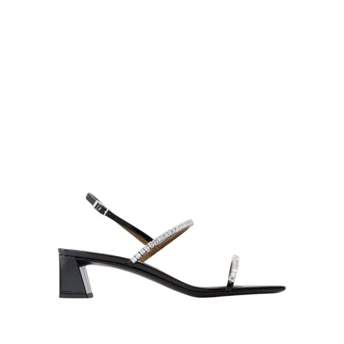 Crystal Sandals - Black Leather - Giuseppe Zanotti - Modalova