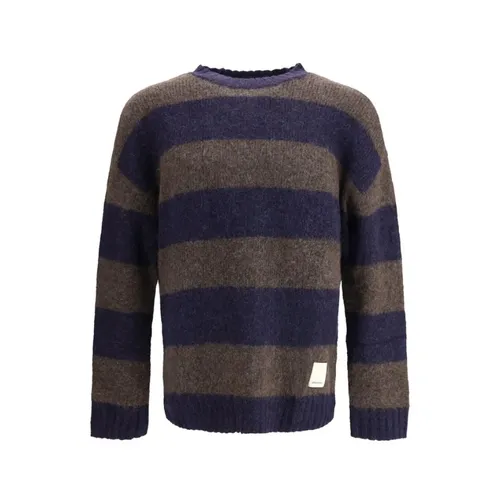 Gestreifter Pullover mit Logopatch - Emporio Armani - Modalova