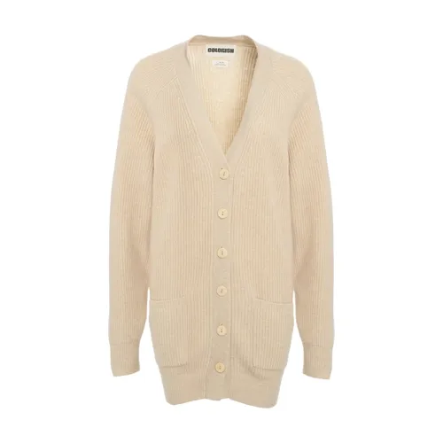 Beige Ribbed Knit Cardigan Aw25 - Crush - Modalova