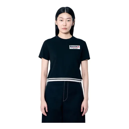 Moncler - Tops > T-Shirts - Black - Moncler - Modalova