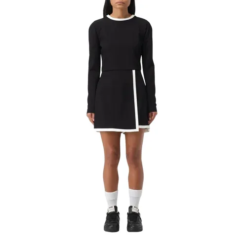 Elegant A-Line Dress with White Trim - Msgm - Modalova