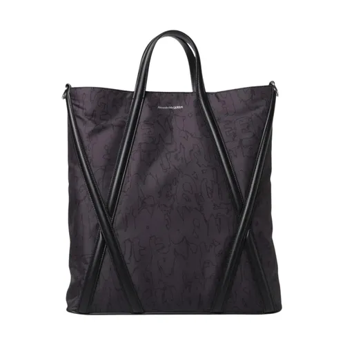 Luxury Graffiti Print Tote Bag - Alexander McQueen - Modalova