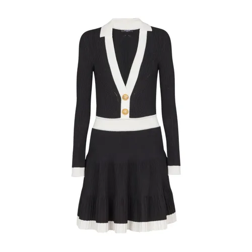 Black Silk & Nylon Dress - Balmain - Modalova