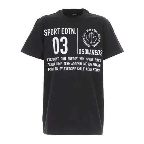 Black Short Sleeve Kids T-Shirt - Dsquared2 - Modalova