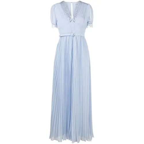 Pleated Chiffon Maxi Dress - Self Portrait - Modalova