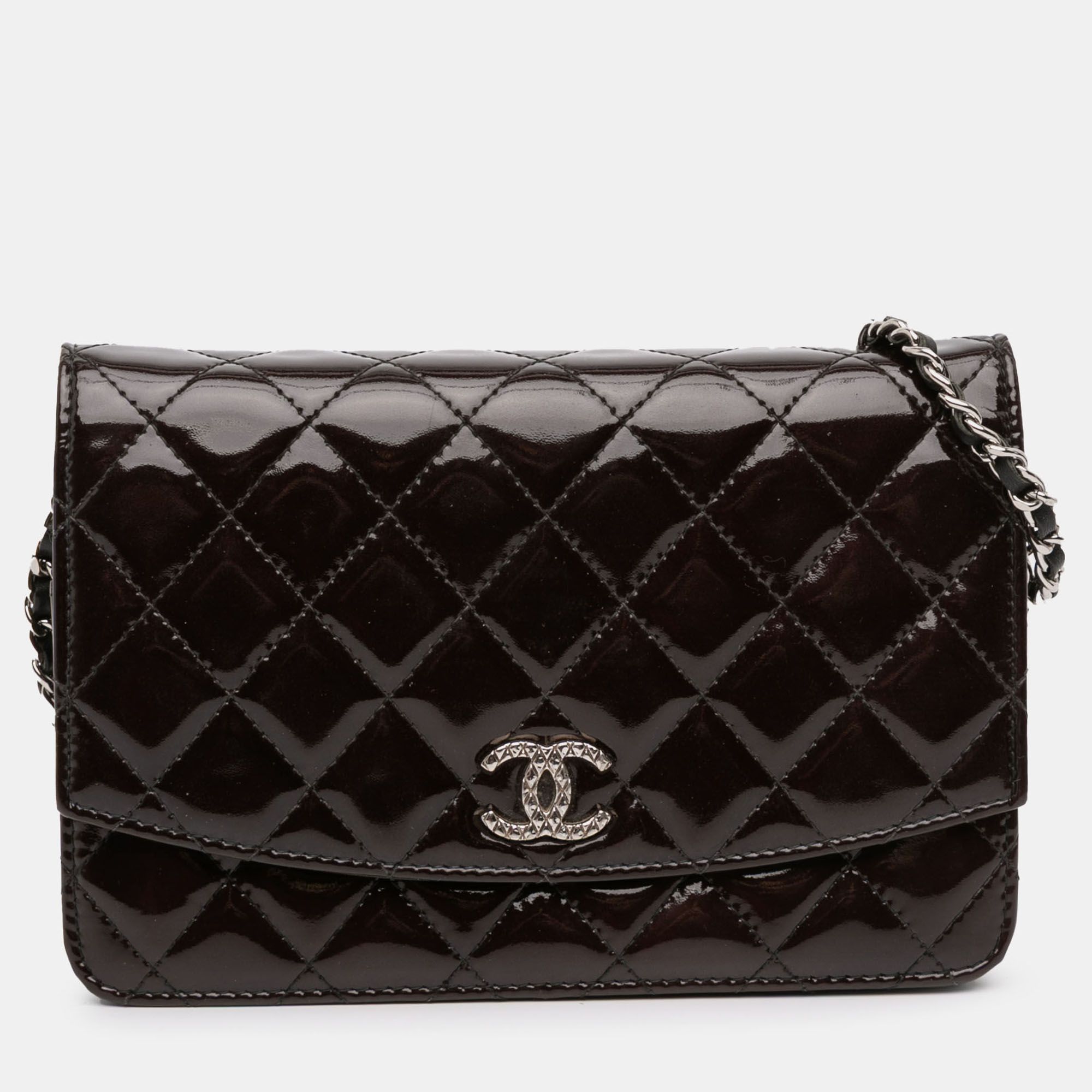 Quilted Patent Brilliant Wallet On Chain - Chanel - Modalova