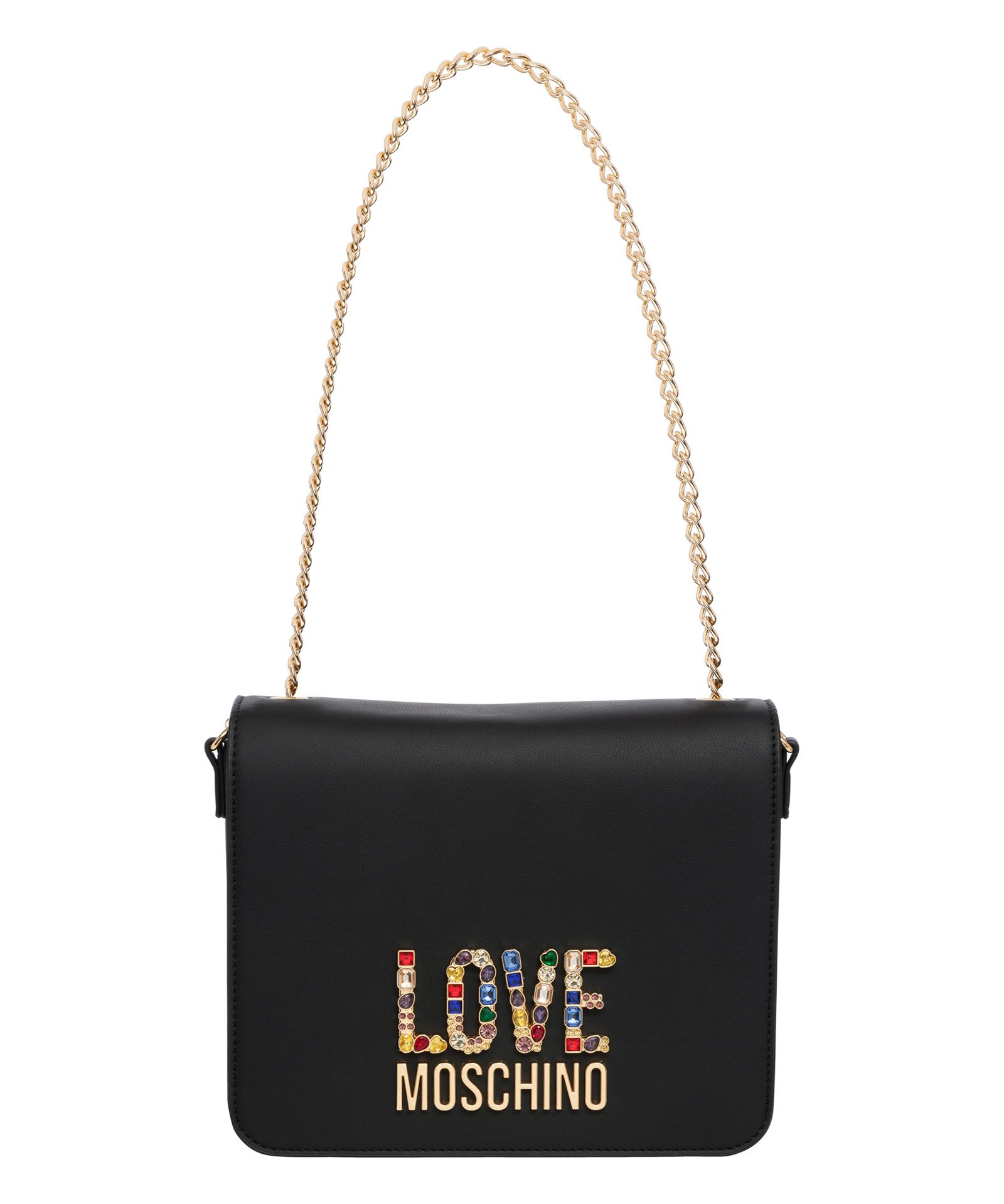 Borsa a spalla rhinestone logo - Love Moschino - Modalova