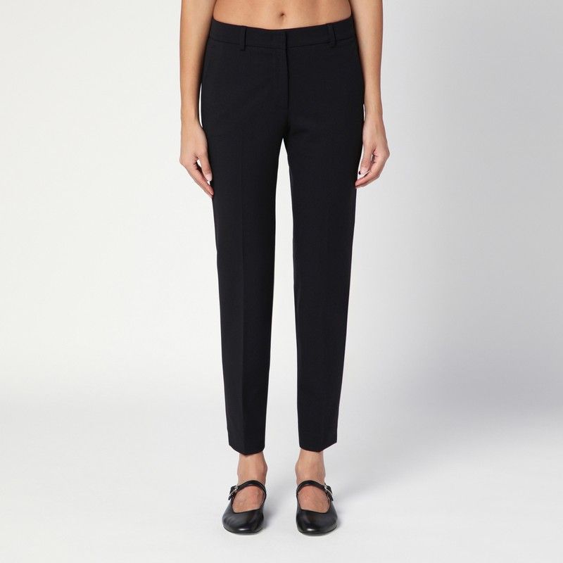 Black wool blend slim trousers - QUELLEDUE - Modalova