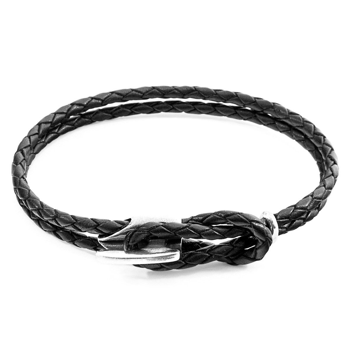 Coal Padstow Silver and Braided Leather Bracelet - ANCHOR & CREW - Modalova