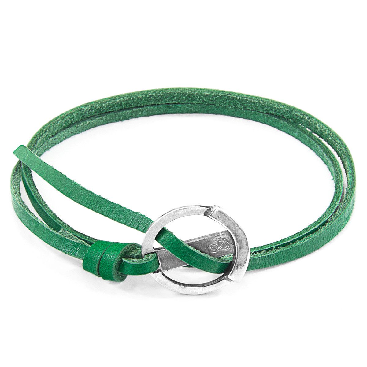 Fern Ketch Anchor Silver and Flat Leather Bracelet - ANCHOR & CREW - Modalova
