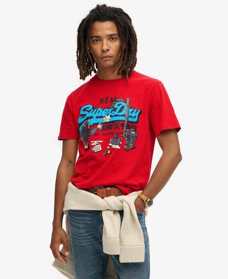 Men's New York Graphic T-shirt Red / Risk Red - Size: M - Superdry - Modalova