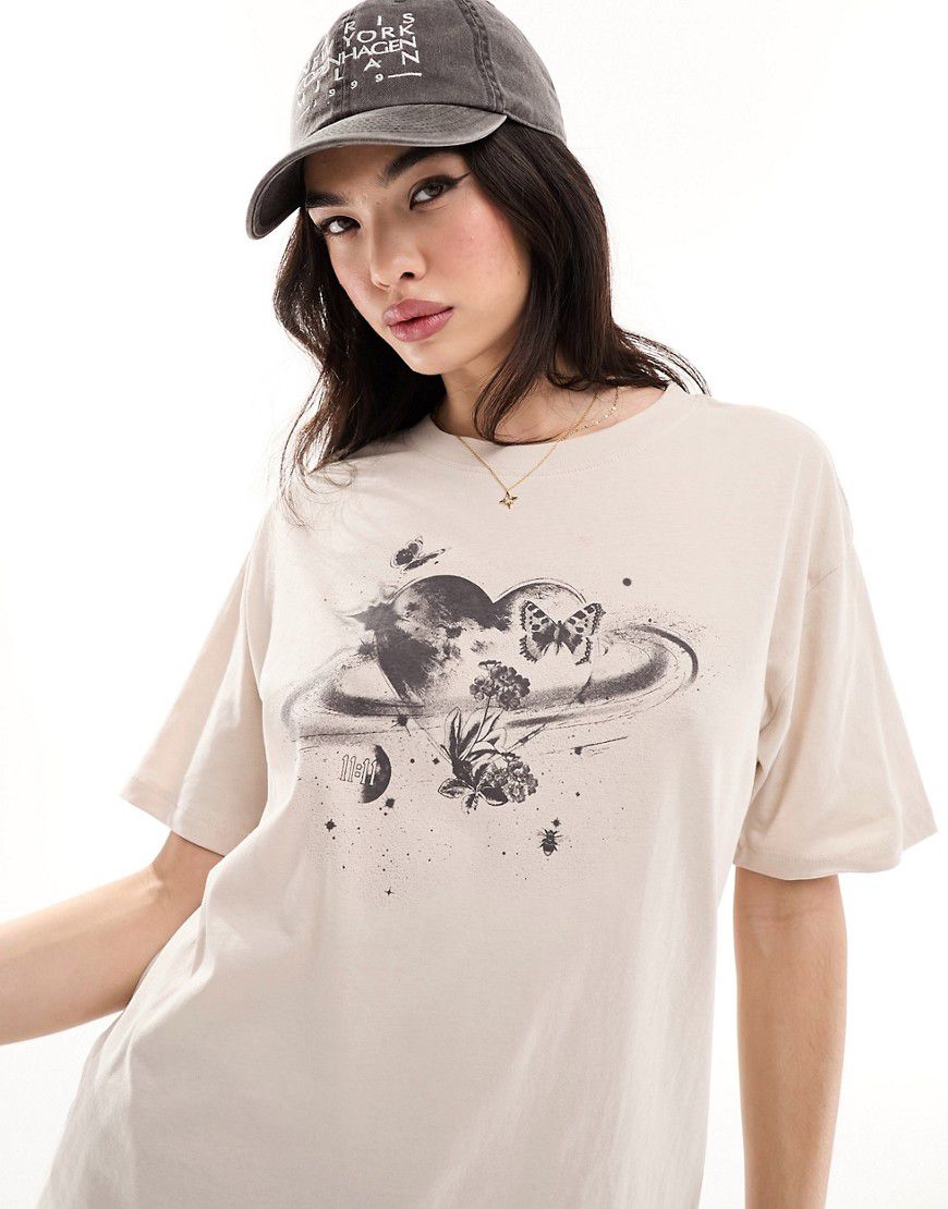 Cotton On - T-shirt oversize color pietra con grafica "Divine Cosmos" - Cotton:On - Modalova