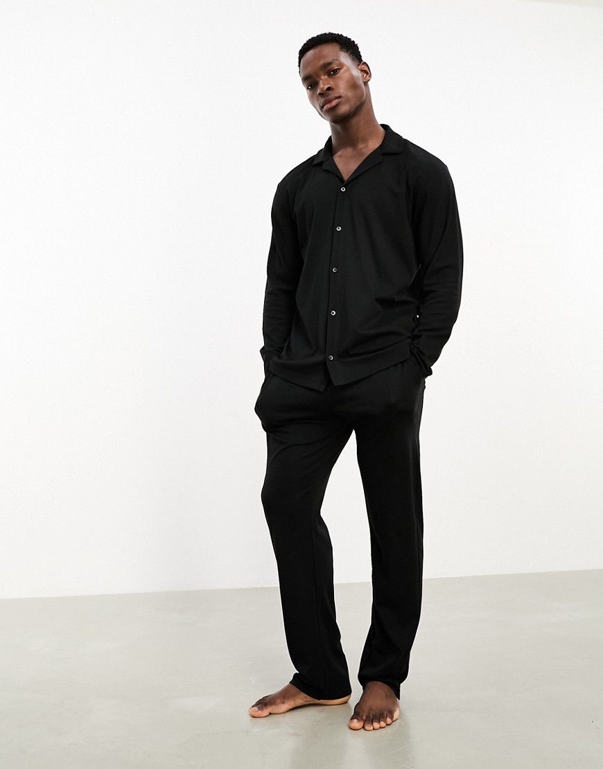 CK Black - Pigiama con camicia con bottoni e pantaloni - Calvin Klein - Modalova