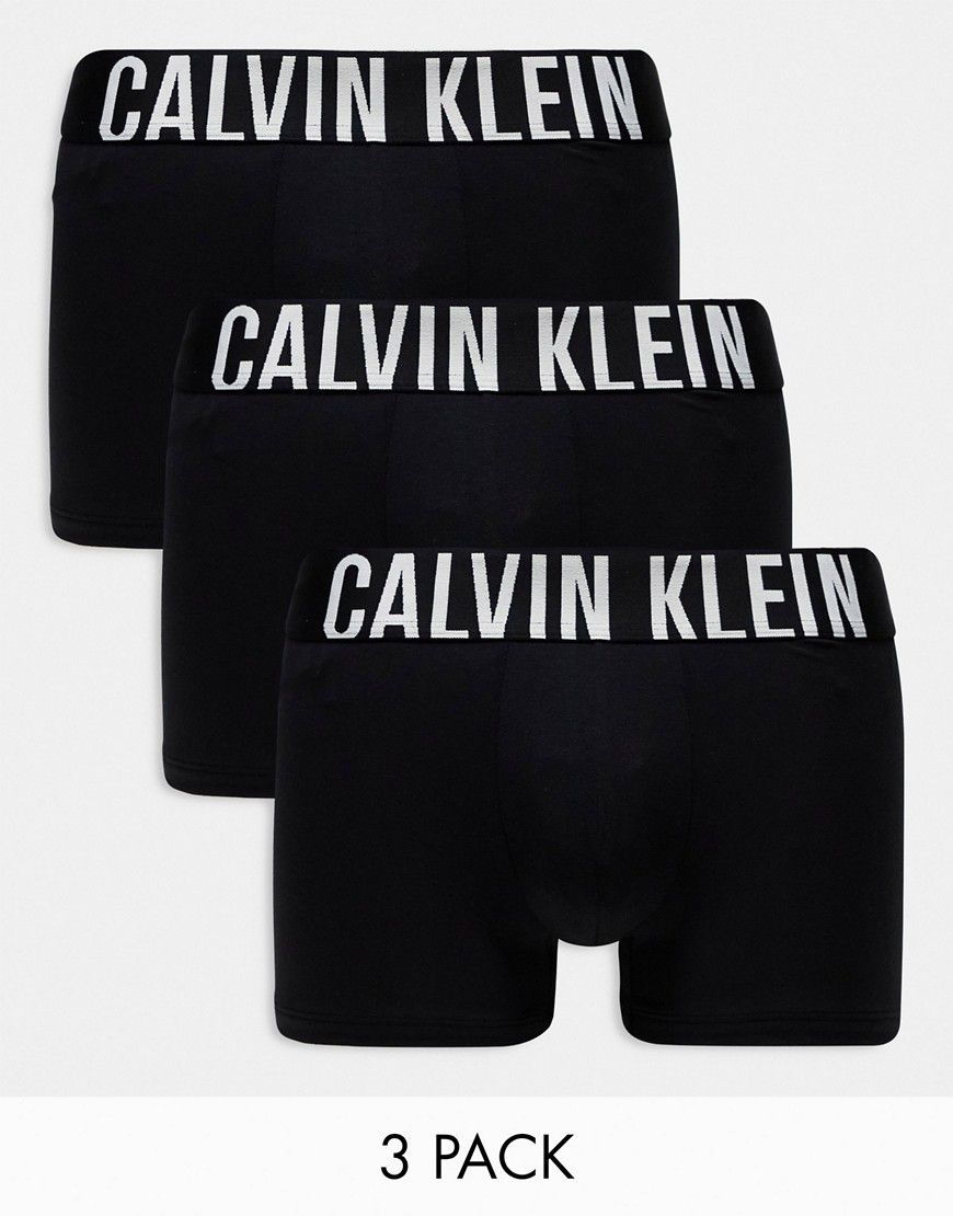 Intense Power Cotton Stretch - Confezione da 3 paia di boxer aderenti neri - Calvin Klein - Modalova