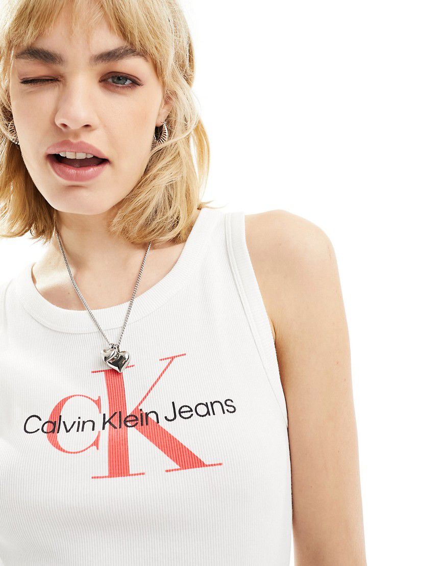 Archival - Top senza maniche a coste con monogramma del logo - Calvin Klein Jeans - Modalova