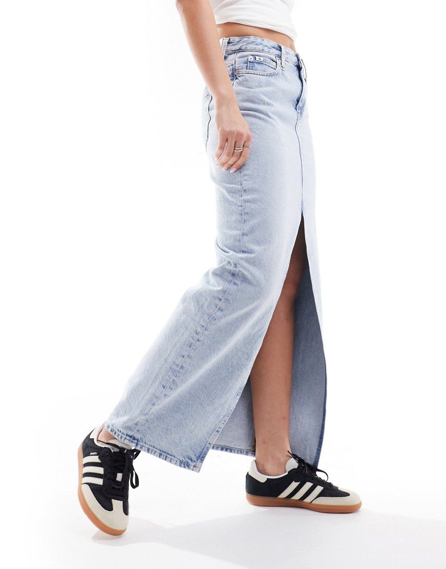 Gonna lunga di jeans lavaggio chiaro - Calvin Klein Jeans - Modalova