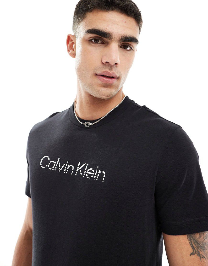Jeans - T-shirt nera con logo sfumato - Calvin Klein - Modalova