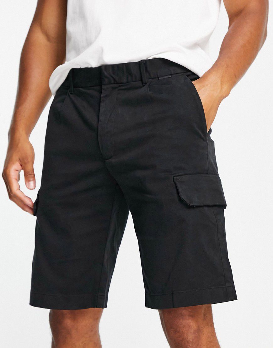 Pantaloncini cargo in rasatello di misto cotone neri - Calvin Klein - Modalova