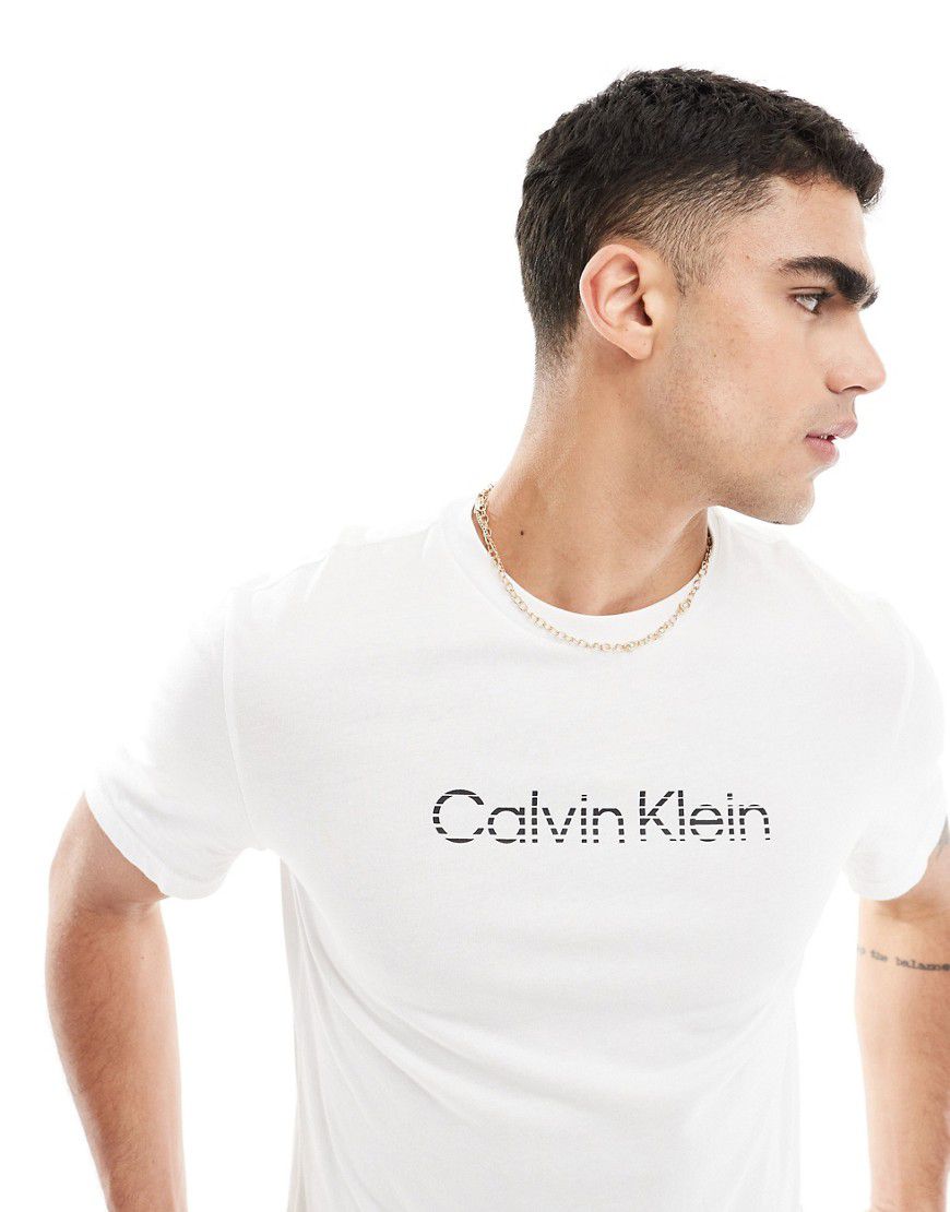 T-shirt bianca con logo sfumato - Calvin Klein - Modalova