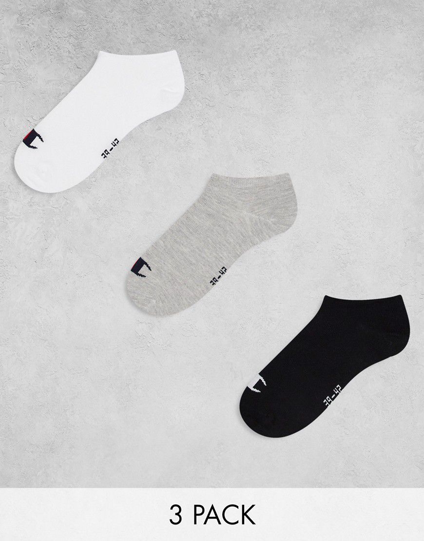Confezione da 3 paia di calzini sportivi color grigio, bianco e nero - Champion - Modalova