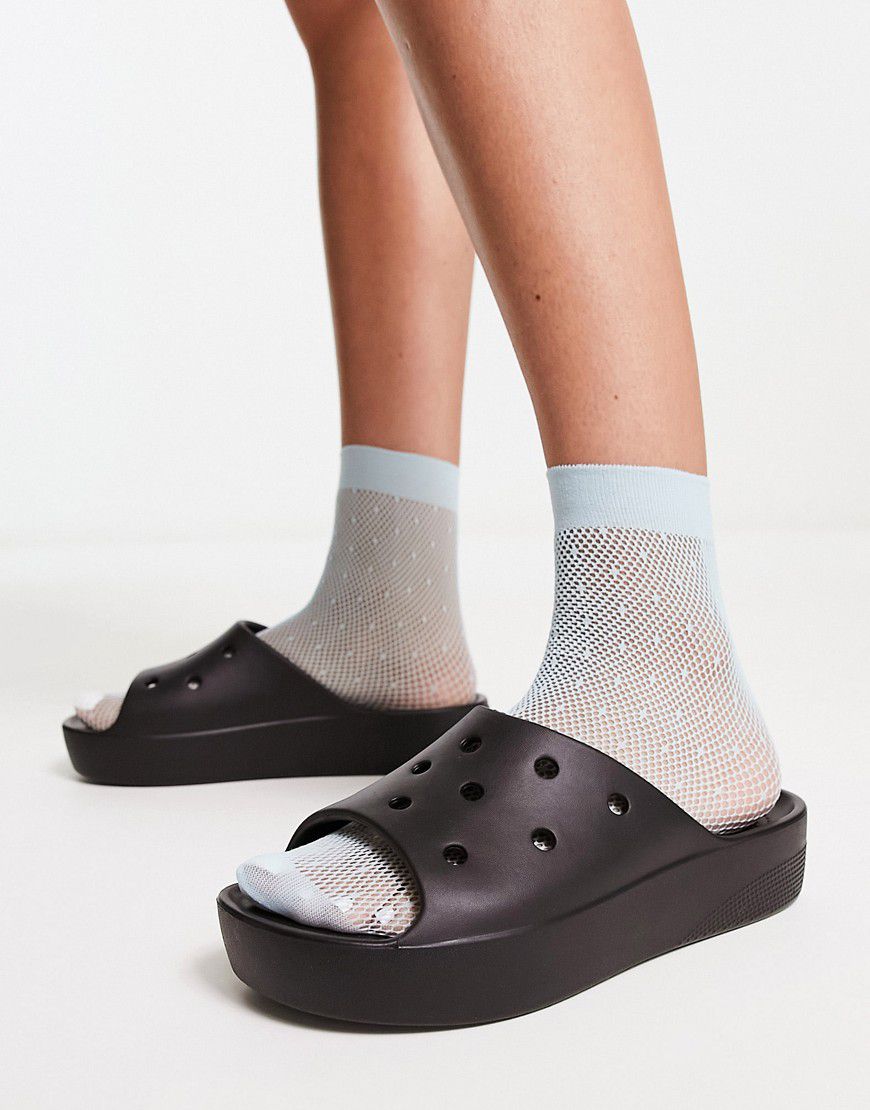 Sandali stile slider neri con suola platform - Crocs - Modalova