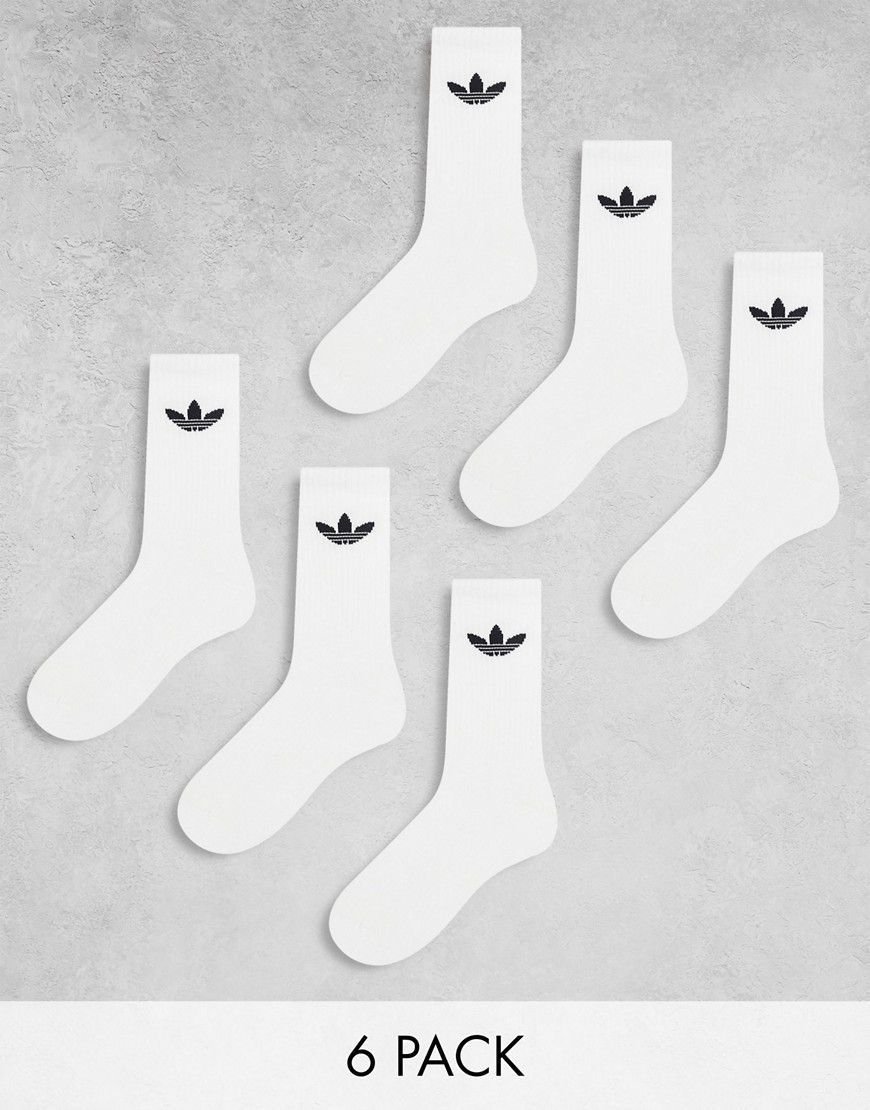 Confezione da 6 paia di calzini bianchi con trifoglio - adidas Originals - Modalova