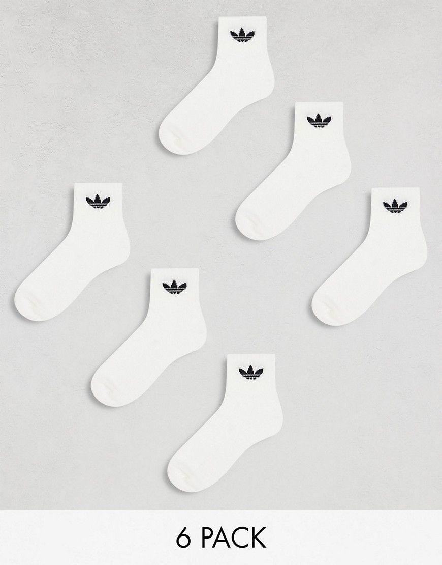 Confezione da 6 paia di calzini bianchi con trifoglio - adidas Originals - Modalova