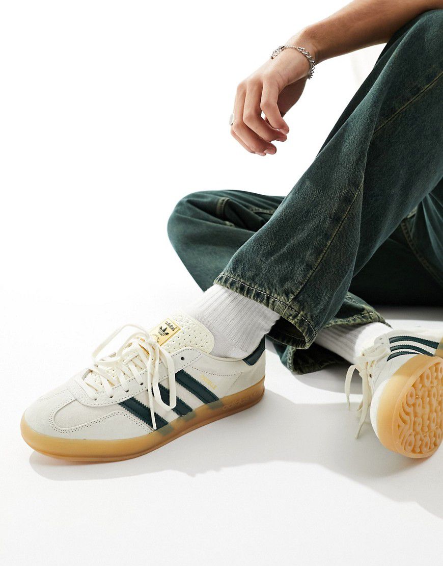 Gazelle Indoor - Sneakers color crema e verdi - adidas Originals - Modalova